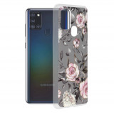 Techsuit - Marble Series - Samsung Galaxy A21s,gri cu flori