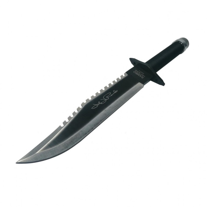 Cutit de vanatoare Rambo 2, cu kit de supravietuire si teaca inclusa