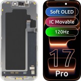 Cumpara ieftin Display cu Touchscreen MP compatibil cu Apple iPhone 17 Pro, cu Rama, Versiune Soft OLED FHD 120Hz IC Movable, Negru