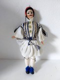 Papusa etno costum popular traditional grecesc barbatesc, handmade, vintage