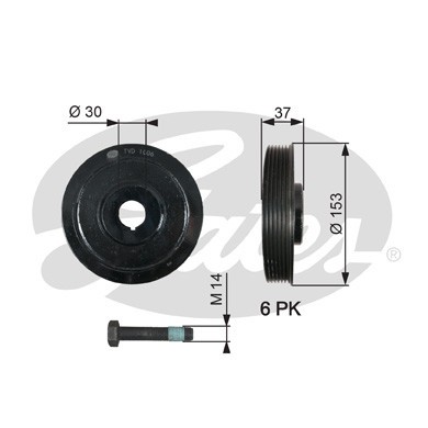 GATES TVD1006A DriveAlign&reg; Fulie curea, arbore cotit
