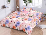 Cumpara ieftin Lenjerie de pat pentru o persoana cu husa elastic pat si 2 fete perna dreptunghiulara, Marigold, bumbac ranforce, gramaj tesatura 120 g/mp, multicolor