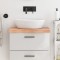 vidaXL Blat de baie, maro deschis, 60x40x(2-6) cm, lemn masiv tratat