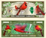 !!! SUA = FANTASY NOTE (TJ6) = ILLINOIS , THE NORTHERN CARDINAL - 2017 - UNC