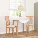Set 2 Scaune Sufragerie Gossi, Lemn Masiv, Natur/Crem, Perne Incluse, 43x50x94 cm, Max 110kg