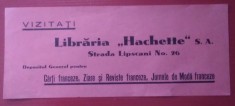 Reclama Libraria HACHETTE - anii 1930 foto