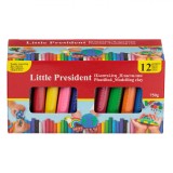 Plastilină Set 12 Bucăți, Little President, Multicolor, Capacitate 750g