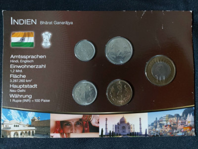 Seria completata monede - India 2011 , 5 monede foto