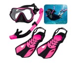 Set pentru snorkeling, negru / roz, S/M, Lean 30665