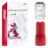 Set 10 Conectori Cablaje 5.6mm 0.5-1.5mm2 10A Rosii Izolati, Sertizare, 22AWG-18AWG, Tata