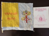 NI377 Steguleț cu inscripția Trăiască Papa + broșură 9 mai 1999 cu ocazia vizitei Sf&acirc;ntului Părinte papa Ioan Paul al II-lea &icirc;n Rom&acirc;nia