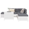 Gossi set canapea de gradina, 6 piese, alb, lemn masiv pin