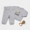 Set hanorac si pantaloni, Two thread, 100%bumbac organic - Gri, BabyCosy (Marime: 6-9 luni)