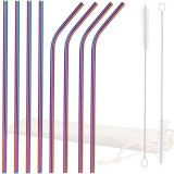 Set 8 paie metalice multicolor (holo), reutilizabile, cu husa depozitare si perii curatat, 215x6 mm Household NewTrend