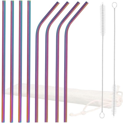 Set 8 paie metalice multicolor (holo), reutilizabile, cu husa depozitare si perii curatat, 215x6 mm Household NewTrend foto