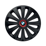 Set 4 capace roti Negre Cu Inel Rosu Trend R16 Compatibil Cu BMW