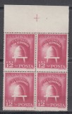 ROMANIA 1947 LP 223 ZIUA ECONOMIEI BLOC DE 4 TIMBRE MNH