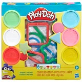 Cumpara ieftin Set 6 cutii plastilina Play-Doh si 9 forme geometrice