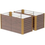 Outsunny Set paturi &icirc;nălțate 2 buc., jardiniere, extra ad&acirc;nci, metal, 120 x 60 x 60 cm Maro | Aosom Romania