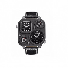 Ceas militar Oulm HP1169 Quartz time zone, negru foto