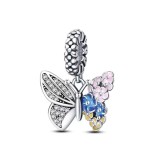 Cumpara ieftin Charm/talisman argint 925, JW1195, model fluture, placat cu rodiu