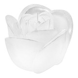 Lumanare decorativa 3D Trandafir alb cu sclipici, 12x12x10 cm, Oem