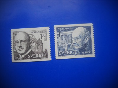 HOPCT TIMBRE SUEDIA MNH 1044 PREMIUL NOBEL -2 VALORI 1978-NESTAMPILAT foto