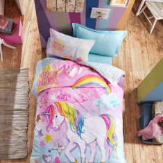 Lenjerie de pat pentru o persoana Dream, Cotton Box, 3 piese, 160 x 240 cm, 100% bumbac ranforce, multicolora