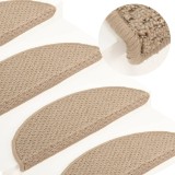 Cumpara ieftin Covor pentru trepte scări, 15 buc., maro deschis, 65x21x4 cm