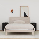Gossi noptiere, 2 buc., negru, 40x34x55 cm, lemn masiv de pin