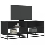 VidaXL Dulap TV, negru, 120,5x40x46 cm, lemn prelucrat și metal