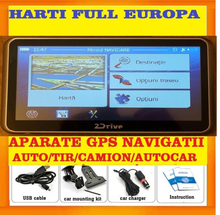GPS 2Drive 5&quot; GPS Camion GPS TIR ADR NAVIGATIE GPS iGO Primo TRUCK 2024