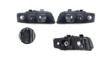 Set faruri Audi A4 (B6), 11.2000-11.2004, montare fata, stanga+dreapta, H7+H7+PY21W+W5W; electric; negru; fara motor; Tuning; halogen, Depo