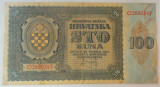 Bancnota istorica 100 KUNA - CROATIA ocupatie fascista, anul 1941 *cod 606