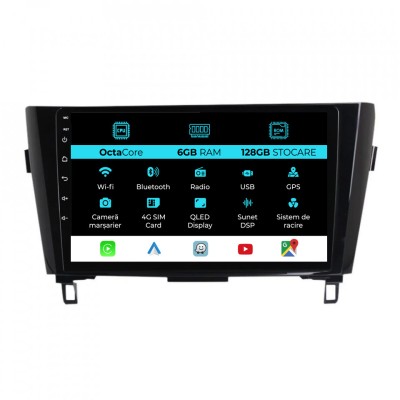 Navigatie Dedicata Nissan Qashqai J11, X Trail T32 (2013-2018), 10Inch, 6Gb Ram, 128Gb Stocare, Carplay foto