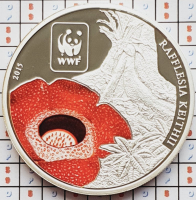 1082 Republica Centrafricana 100 Francs 2015 Rafflesia tiraj 5.000 km 21 UNC foto