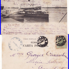 Galati- Portul- Vapoare- clasica, rara, 1901