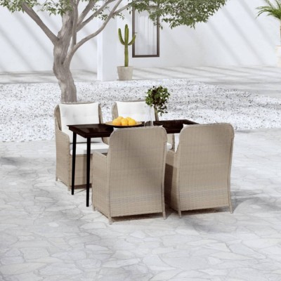 vidaXL Set de mobilier pentru grădină, 5 piese, maro foto