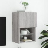 Comodă TV cu lumini LED, gri sonoma, 40,5x30x60 cm