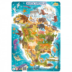 Puzzle cu rama - America de Nord (53 piese) foto