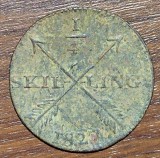 Moneda Suedia - 1/4 Skilling 1827