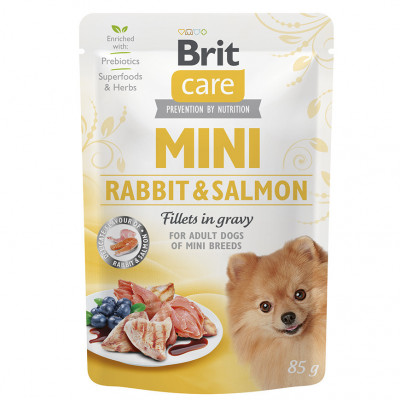 Hrana umeda caini talie mica Brit Care, Somon iepure, 85g foto