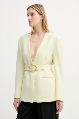 ISABELLE BLANCHE sacou culoarea galben, un singur rand de nasturi, uni, IS25SS-J040-T008 foto