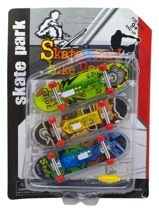 Set Finger Skateboard cu lumina