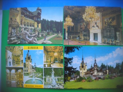 HOPCT LOT 3167 - 4 CARTI POSTALE-CASTELUL PELES -JUD PRAHOV-CIRCULATE foto
