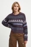 Boss Orange pulover din amestec de lana femei, culoarea violet, călduros, 50525157