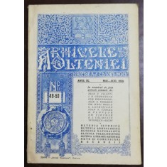 REVISTA &#039; ARHIVELE OLTENIEI &#039; , ANUL IX, NR. 49 - 50 , MAI - AUGUST 1930