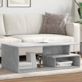 Masuta cafea Gossi, gri beton, 102x55x35 cm, lemn prelucrat, dreptunghiulara, depozitare, living