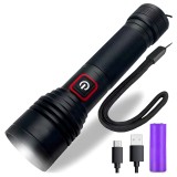 Lanterna Tactica LED, 5 Moduri Iluminare, Zoom, Rezistenta la Apa, Lumina Alba, pentru Pescuit, Vanatoare, Camping si Utilizare pe Timp de Noapte, Bat