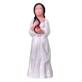Figurina decorativa Alba ca zapada din ceramica, 51 cm inaltime